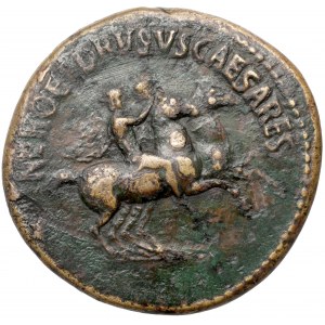 Kaligula (37-41 n.e.) Dupondius - Bracia Neron i Druzus