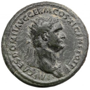 Domicjan (81-96 n.e.) Dupondius - Virtus