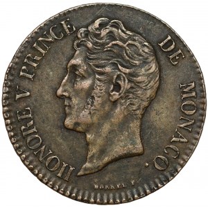 Monaco, Honoré V, 5 centimes 1837 MC