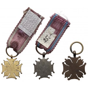 II RP, Miniaturki Krzyża Zasługi - komplet klas (3szt)