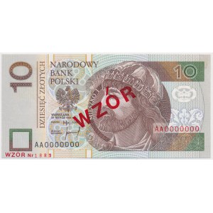 10 złotych 1994 - WZÓR - AA 0000000 - Nr 1889