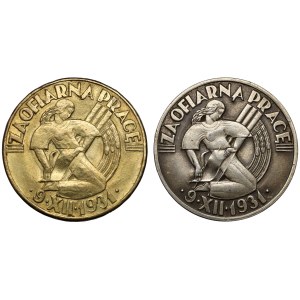 Odznaki państwowe za II Powszechny Spis Ludności 9.XII.1931 - Srebro i Brąz (2szt)