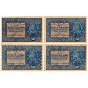 Zestaw 100 mkp 08.1919 - różne serie (4szt)