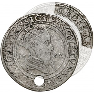 Zygmunt II August, SZÓSTAK Wilno 1562 - szeroki - GROSS AR - RZADKOŚĆ