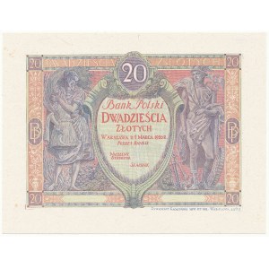 DRUK PRÓBNY awersu 20 złotych 1926