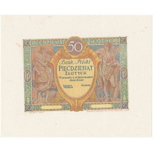 DRUK PRÓBNY awersu 50 złotych 1925