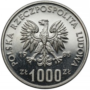 Próba NIKIEL 1.000 złotych 1985, 40 Lat ONZ