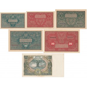 Zestaw banknotów polskich 1919-1934 (6szt)