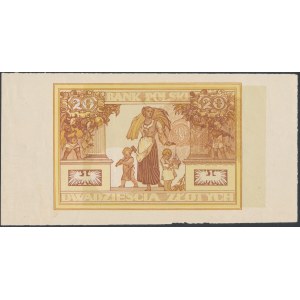 20 złotych 1931 - druk rozbiegowy - warstwy rewersu i awersu