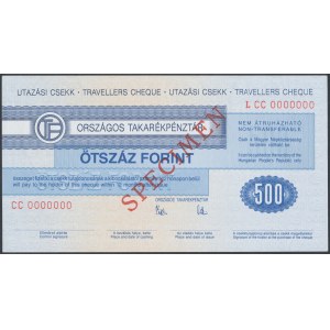 Węgry, Czek podróżniczy SPECIMEN 500 Forint