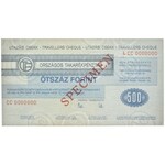 Węgry, Czek podróżniczy SPECIMEN 500 Forint