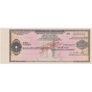 India, Travelers Cheque SPECIMEN 100 Rupees