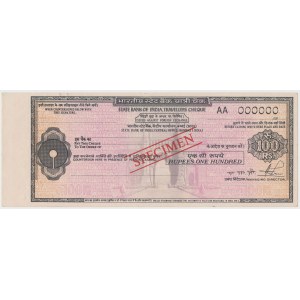 Indie, Czek podróżniczy SPECIMEN 100 Rupees