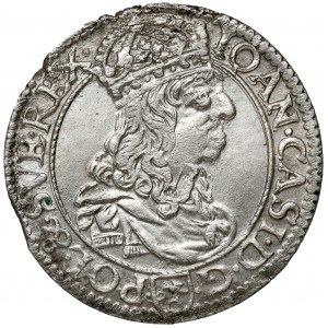 Jan II Kazimierz, Szóstak Kraków 1661 TLB - tarcze ozdobne