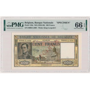 Belgia, 100 Francs (1945-50) - SPECIMEN