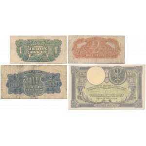 Zestaw banknotów polskich z lat 1919-1944 (4szt)