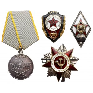 ZSRR - order, medal, odznaki - zestaw (4szt)