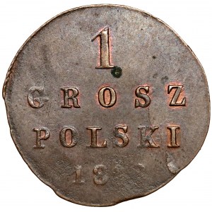 1 grosz polski 1818 I.B. - CIENKI krążek - PIĘKNY