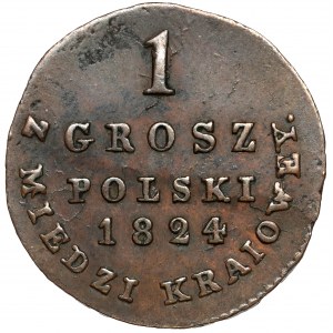 1 grosz polski 1824 I.B. z MIEDZI KRAIOWEY