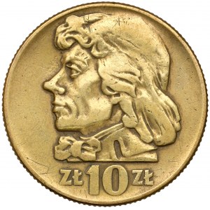 Falsyfikat z epoki 10 złotych 1959 Kościuszko - mosiądz