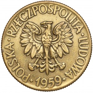 Falsyfikat z epoki 10 złotych 1959 Kościuszko - mosiądz