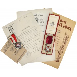 PSZnZ Zestaw imienny - Krzyż Zasługi (Spink) i Krzyż P.O.W.N.