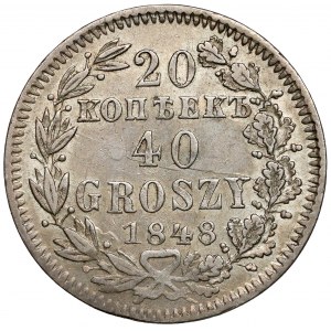 20 kopiejek = 40 groszy 1848 MW, Warszawa - RZADKIE