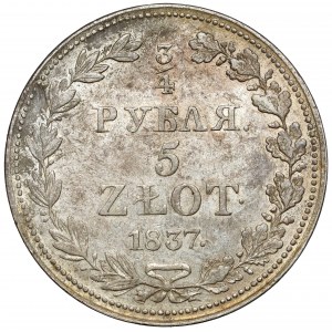 3/4 rubla = 5 złotych 1837 MW, Warszawa - bardzo ładne