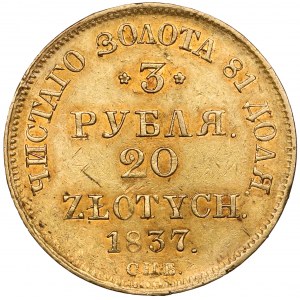 3 ruble = 20 złotych 1837 ПД, Petersburg
