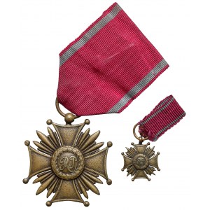 II RP, Brązowy Krzyż Zasługi + Miniaturka - wykonanie grawerskie