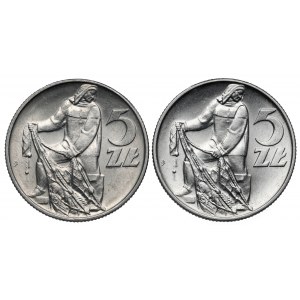 Rybak 5 złotych 1973 i 1974 (2szt)