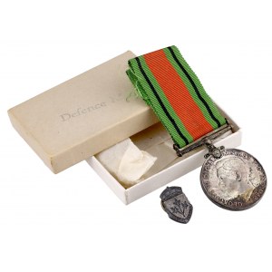 Kanada, medal za obronność 1939-1945 i przypinka General Service - oryginalne pudełko