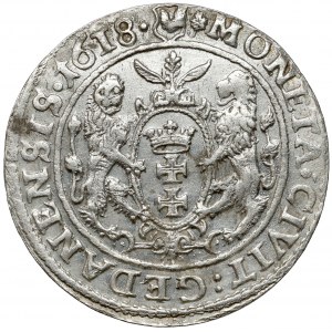Zygmunt III Waza, Ort Gdańsk 1618 - liść klonu