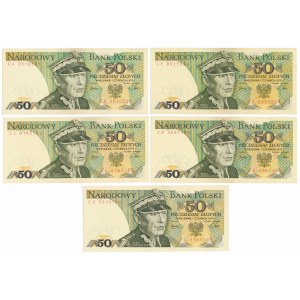 50 złotych 1979 - MIX serii (5szt)