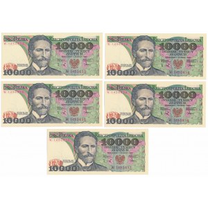 10.000 złotych 1988 - W (5szt)