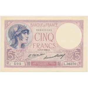 France, 5 Francs 1928