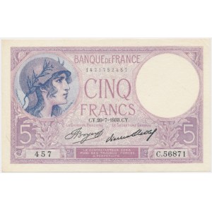 Francja, 5 Francs 1933