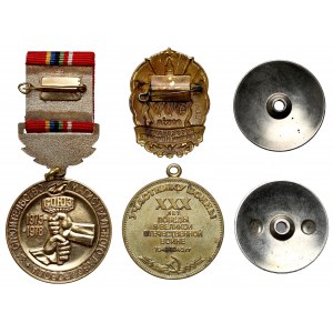 ZSRR - medale, odznaka i nakrętki - zestaw (5szt)