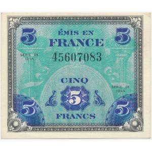 France, Allied Occupation WWII, 5 Francs 1944