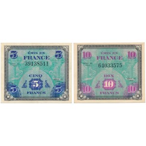 Francja, Okupacja aliancka, 5 i 10 Francs 1944 (2szt)