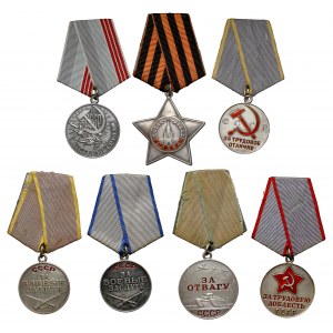 ZSRR - zestaw odznaczeń i medali (7szt)