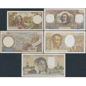 France - lot of 5 banknotes years 1939-1989