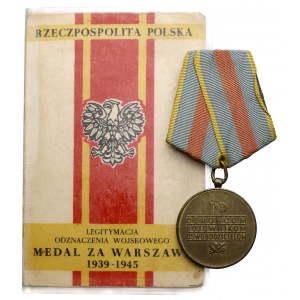 PRL, Medal za Warszawę 1939-1945 + Legitymacja