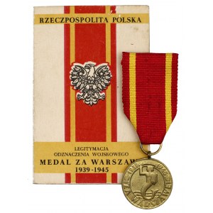 PRL, Medal za Warszawę 1939-1945 + Legitymacja