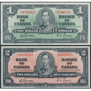 Canada, 1 & 2 Dollars 1937 (2pcs)