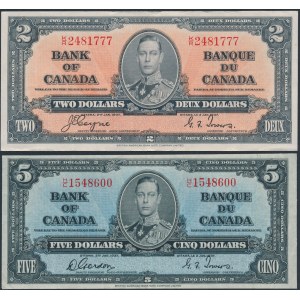 Canada, 2 & 5 Dollars 1937 (2pcs)