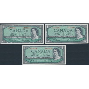 Canada, 1 Dollar 1954 (3pcs)