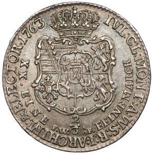 Fryderyk Chrystian, Gulden (2/3 talara) 1763 FWóF, Drezno