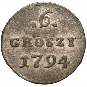 Poniatowski, 6 groszy 1794 - drugi typ