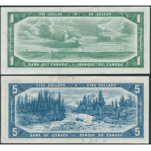 Kanada, 1 i 5 Dollars 1954 (2szt)